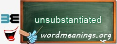 WordMeaning blackboard for unsubstantiated